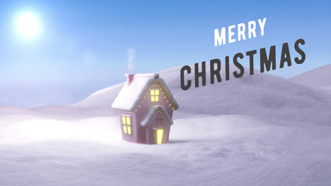 Animation-Des-Textes-„Frohe-Weihnachten“-über-Der-Winterlandschaft