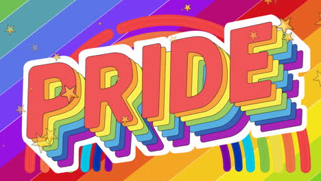 Colorful-'PRIDE'-text-pops-on-a-vibrant-rainbow-background