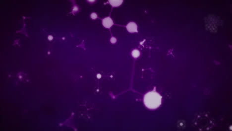 Animation-Bewegter-Moleküle-Auf-Blauem-Hintergrund