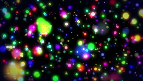 Animation-of-glowing-spots-and-particles-on-black-background