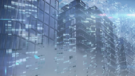Animation-Von-Lichtpunkten-über-Dem-Stadtbild
