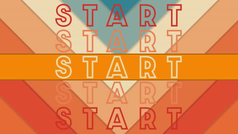 Animation-of-start-text-banner-against-abstract-gradient-lines-in-seamless-pattern