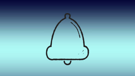Animation-of-bell-icon-over-blue-background-with-copy-space