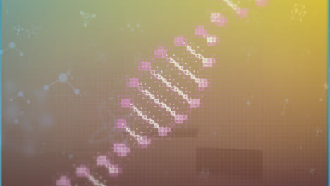 Animation-Von-Molekülen,-Die-Sich-über-Einen-DNA-Strang-Bewegen
