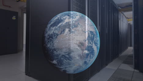 Animation-of-a-globe-against-computer-server-room