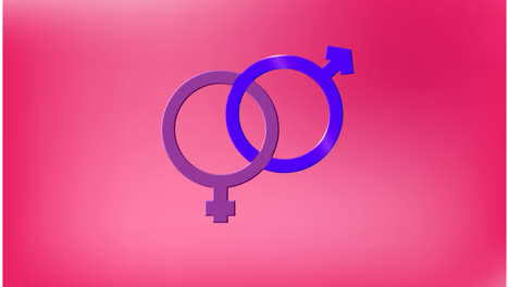 Animation-of-heterosexual-symbol-over-pink-background