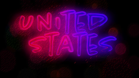 Animation-of-united-states-text-and-fireworks-on-black-background