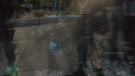 Animation-of-round-scanners-and-data-processing-against-time-lapse-of-people-walking-on-the-street
