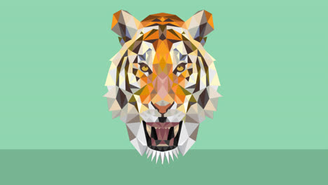 Animation-of-tiger-icon-on-green-black-background