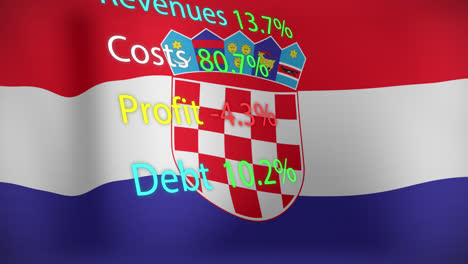 Animation-of-data-processing-over-flag-of-croatia