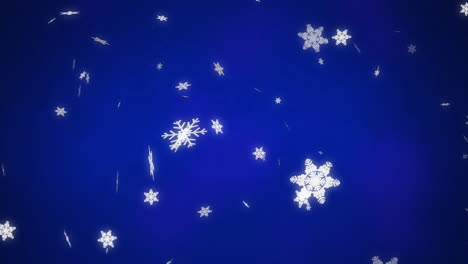 Copos-De-Nieve-De-Navidad-Blanca-Cayendo-Sobre-Fondo-Azul.