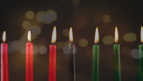 Animation-Von-Kerzen-über-Lichtpunkten-Und-Autos-Zu-Weihnachten