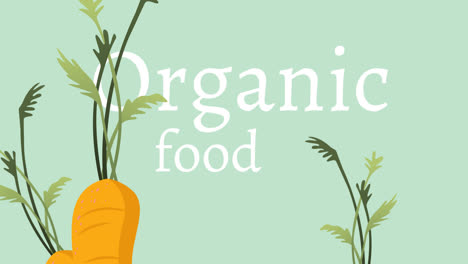 Animación-De-Texto-De-Alimentos-Orgánicos-Sobre-Zanahorias
