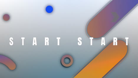 Animation-of-start-text-banner-and-abstract-shapes-against-grey-gradient-background