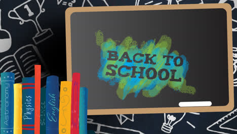 Animation-of-back-to-school-text-over-school-items