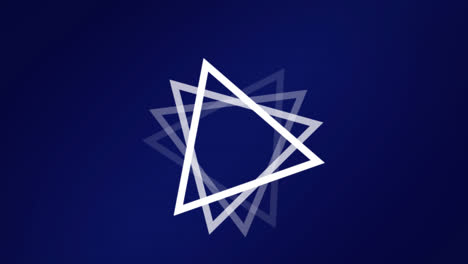 Animación-De-Triángulos-Blancos-Sobre-Fondo-Azul