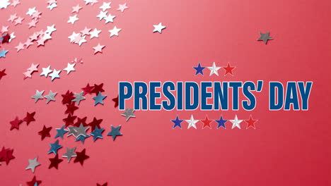 Animation-of-president's-day-text-over-stars-of-united-states-of-america-on-red-background