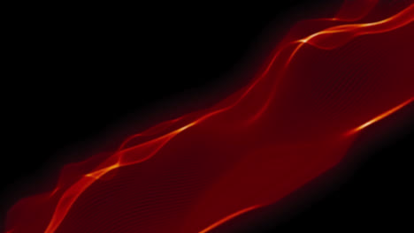 Animation-of-red-digital-wave-moving-against-copy-space-on-black-background