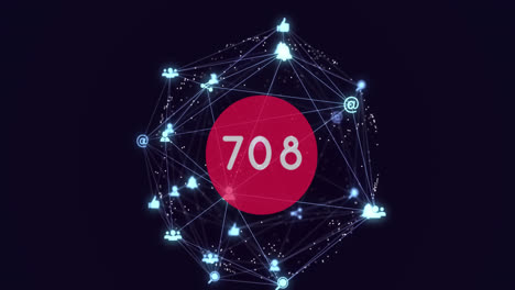 Animation-of-numbers-changing-and-network-of-connections-over-globe