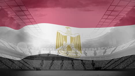 Animación-De-La-Bandera-De-Egipto-Sobre-El-Estadio-Deportivo.