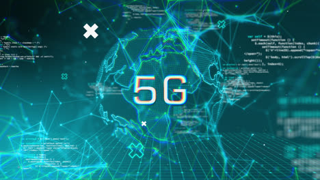 Animation-of-5g-over-globe-and-connections-on-digital-screen