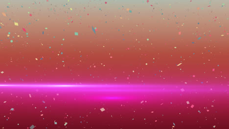 Animation-of-confetti-falling-on-pink-background