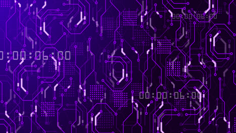 Animation-of-neon-integrated-circuit-on-violet-background