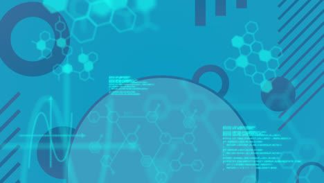 Animation-of-scientific-data-processing-on-blue-background
