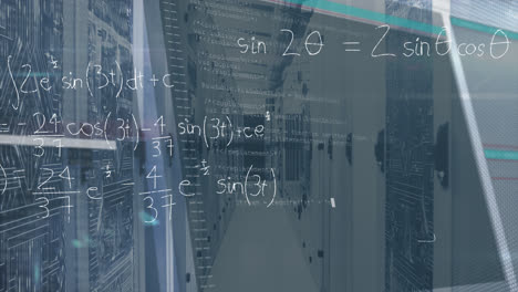 Animation-Mathematischer-Gleichungen-Und-Datenverarbeitung-über-Serverraum