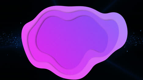 Animation-Einer-Violetten,-Winkenden-Form-über-Leuchtenden-Sternen-Auf-Schwarzem-Hintergrund