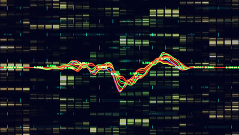 Animation-of-dna-strand-over-data-processing-and-grid