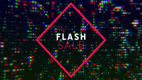 Animation-of-flash-sale-in-square-over-black-background-with-lights