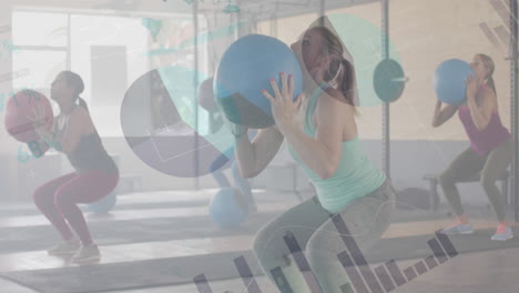 Animation-of-interface-processing-data-over-diverse-women-cross-training-with-medicine-balls-at-gym