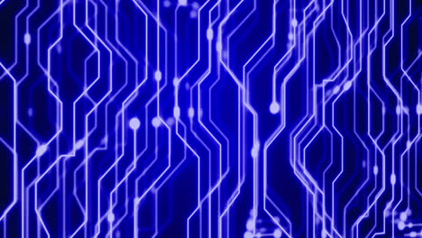 Animation-of-neon-integrated-circuit-on-blue-background