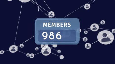 Animation-of-members-text-banner-with-increasing-numbers-against-network-of-profile-icons