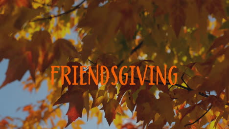 Animation-of-friendsgiving-text-and-autumn-tree-background