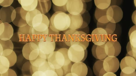 Animation-of-happy-thanksgiving-text-and-spot-lights-on-black-background