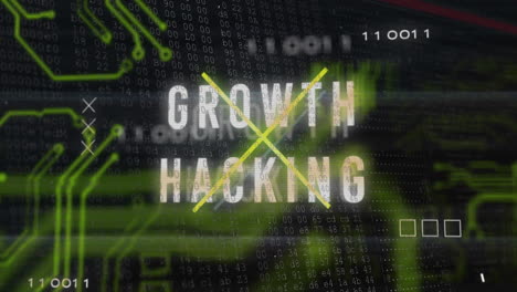 Animation-of-growth-hacking-text-banner-over-microprocessor-connections-and-binary-coding