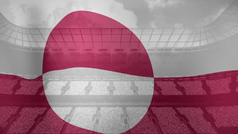 Animation-of-waving-flag-of-greenland-over-sport-stadium