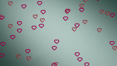 Animation-of-hearts-moving-on-grey-background