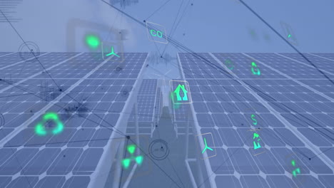 Animation-Der-Datenverarbeitung-über-Solarpaneele