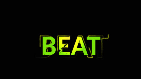 Animation-of-beat-text-on-black-background