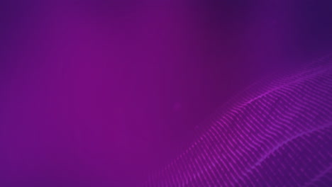 Animation-of-glowing-pink-undulating-network-of-particles-on-dark-purple-background