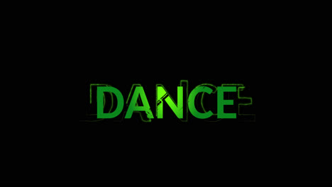 Animation-of-dance-text-on-black-background
