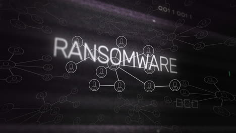 Cybersecurity-concept-showing-'RANSOMWARE'-text-and-digital-network
