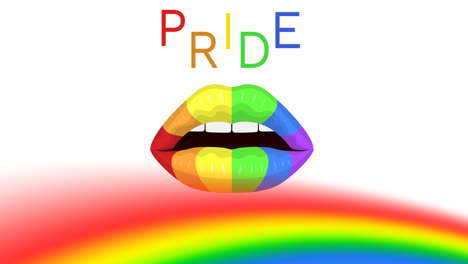 Animation-of-pride-text-over-rainbow-lips