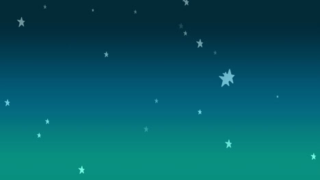 Digital-animation-of-multiple-star-icons-falling-against-copy-space-on-blue-gradient-background