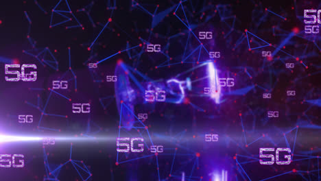 Animation-of-network-of-5g-text-over-glowing-connections