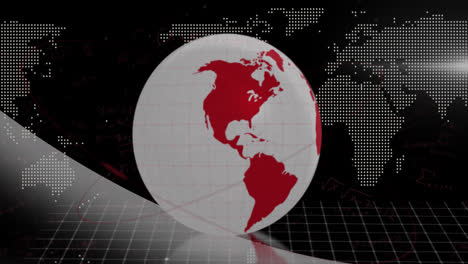 Animation-Der-Weltkarte-Und-Datenverarbeitung-über-Den-Globus