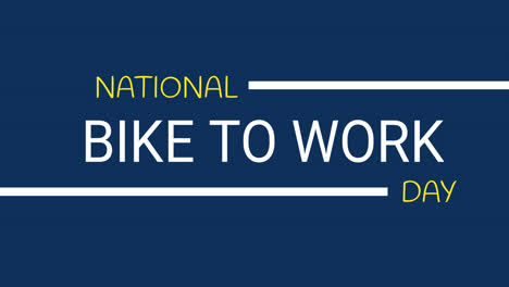 Animation-of-national-bike-to-work-day-text-on-blue-background